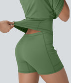Softlyzero™ Plush Robe de danse courte dos nu avec short intégré - Version Easy Peasy