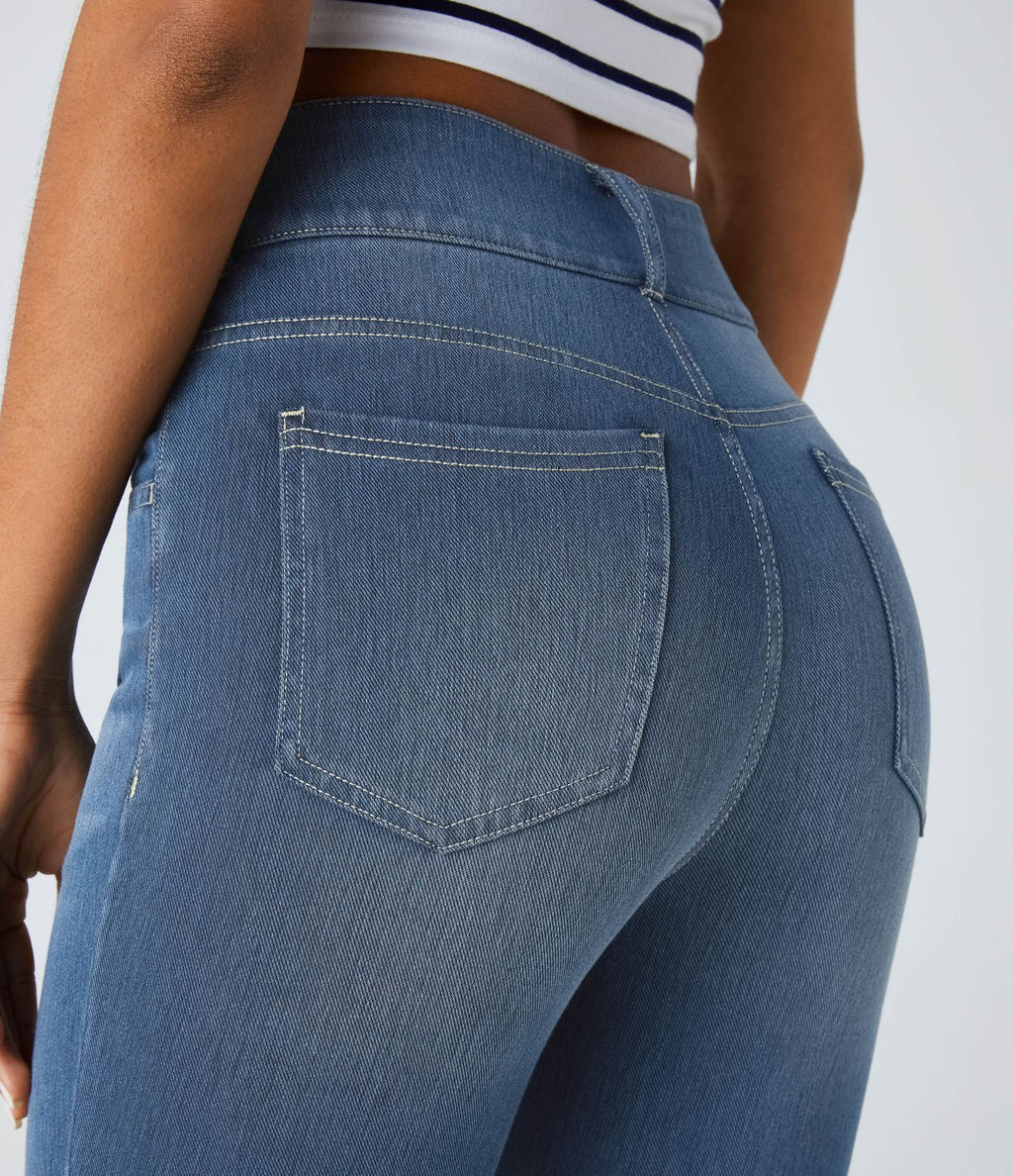 Halara Flex™ Jean skinny Casual Taille Haute Fermeture Éclair Boutonnés Plusieurs Poches Tricot Extensible