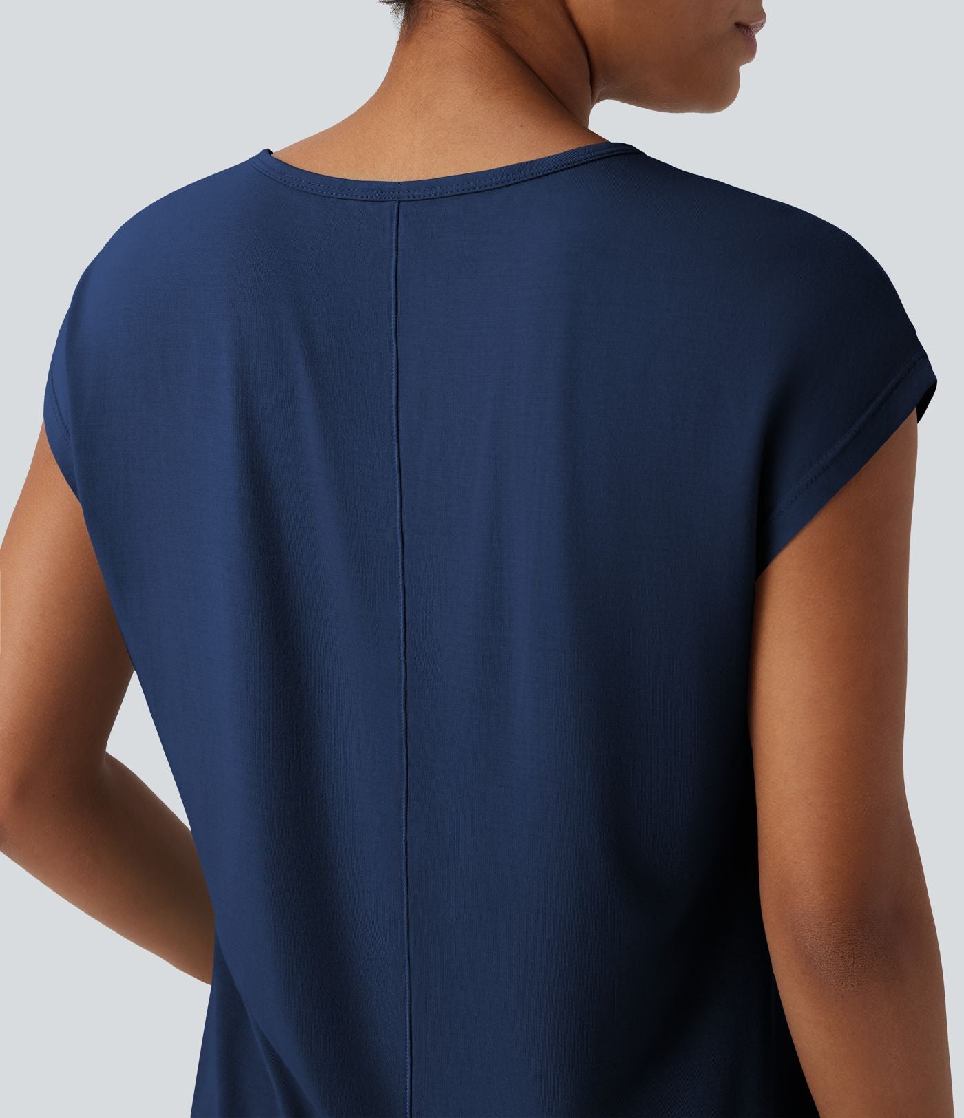 T-shirt casual col V manches courtes
