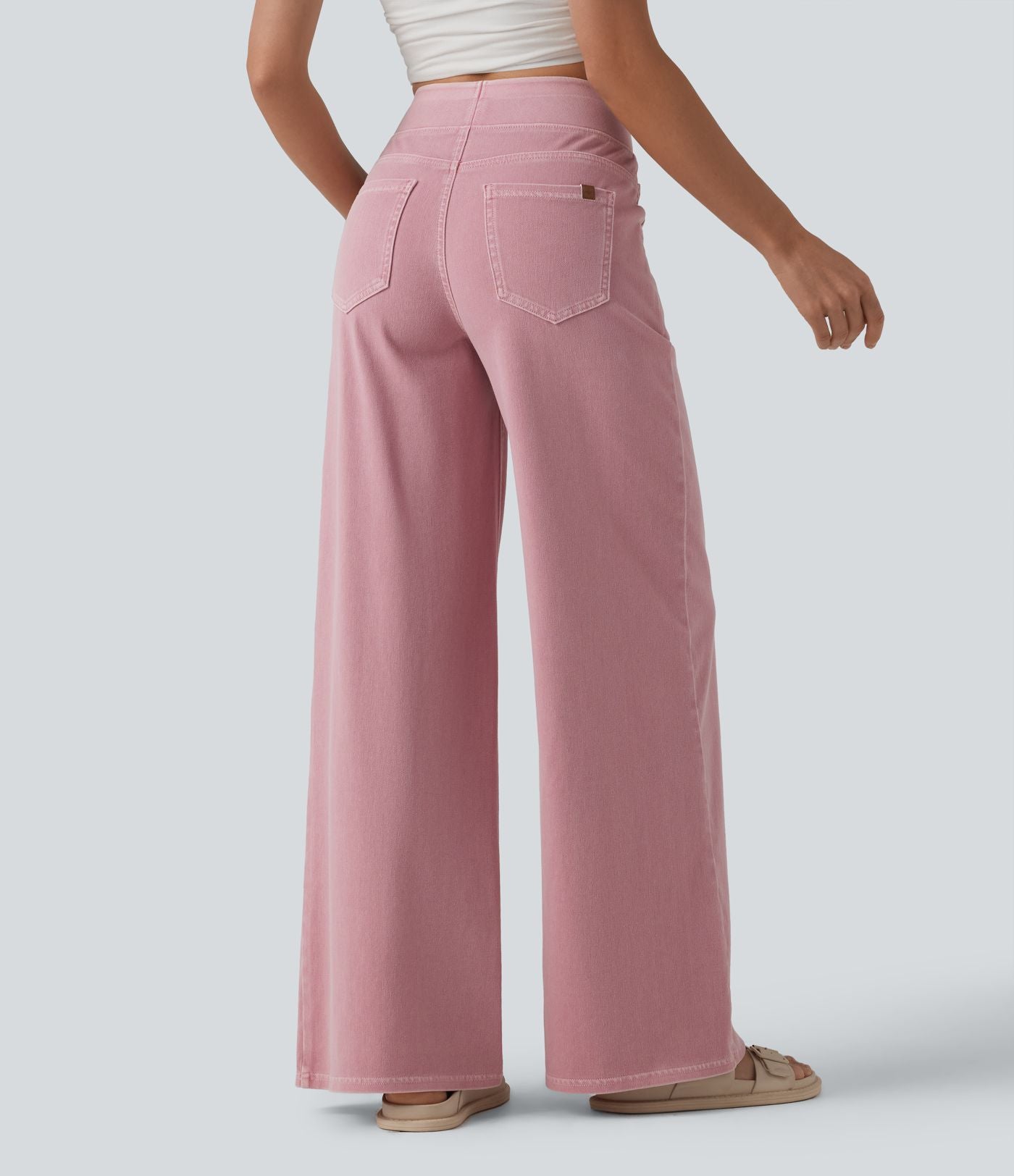 Halara Flex™ Jean large coloré casual taille haute avec poches