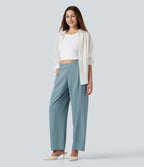 Breezeful™ Pantalon tailleur séchage rapide taille mi-haute coupe tonneau asymétrique avec poches