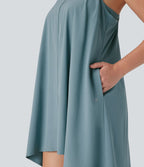 Robe décontractée mini Breezeful™ dos nageur fluide asymétrique séchage rapide avec poche E-G