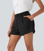 Short tailleur taille moyenne avec poches latérales