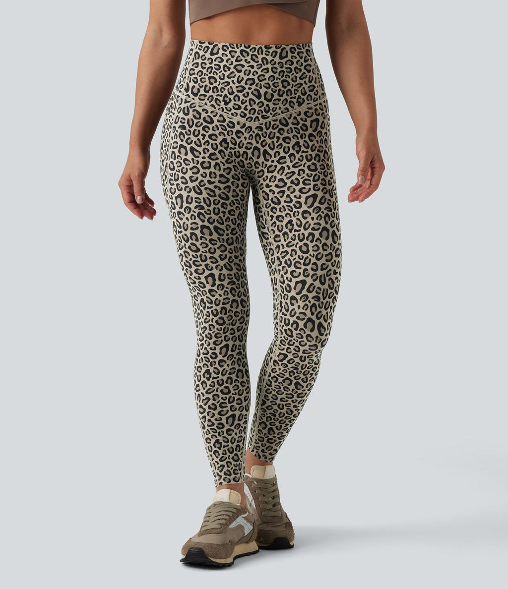 Legging de yoga gainant taille haute imprimé léopard avec poches Halara UltraSculpt™