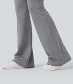 Pantalon casual bootcut taille mi-haute à ceinture repliable