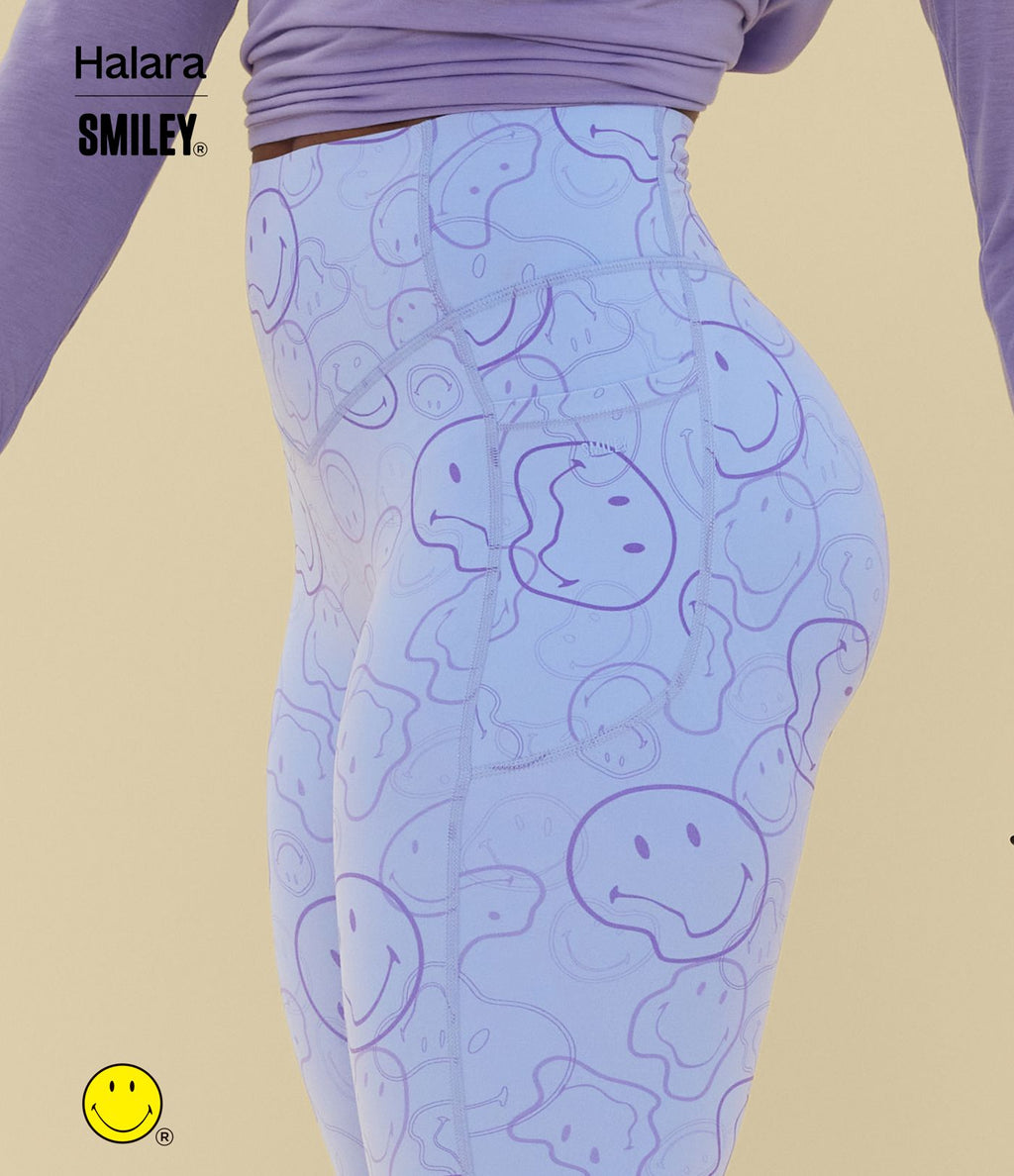 Legging de training bootcut Halara X Smiley® Halara UltraSculpt™ taille haute push-up froncé ventre plat avec poches