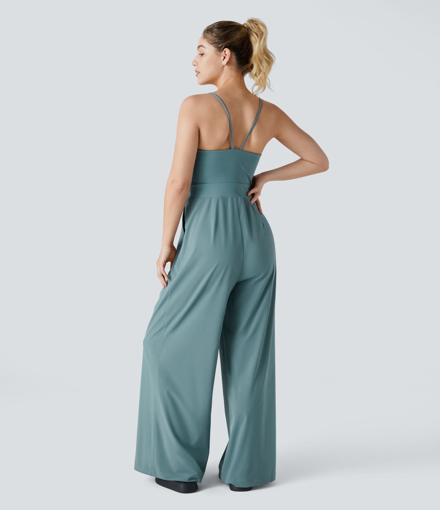 Breezeful™ Combinaison Dos Nu Poche Zippée Invisible Sur le Côté Jambe Large Séchage Rapide