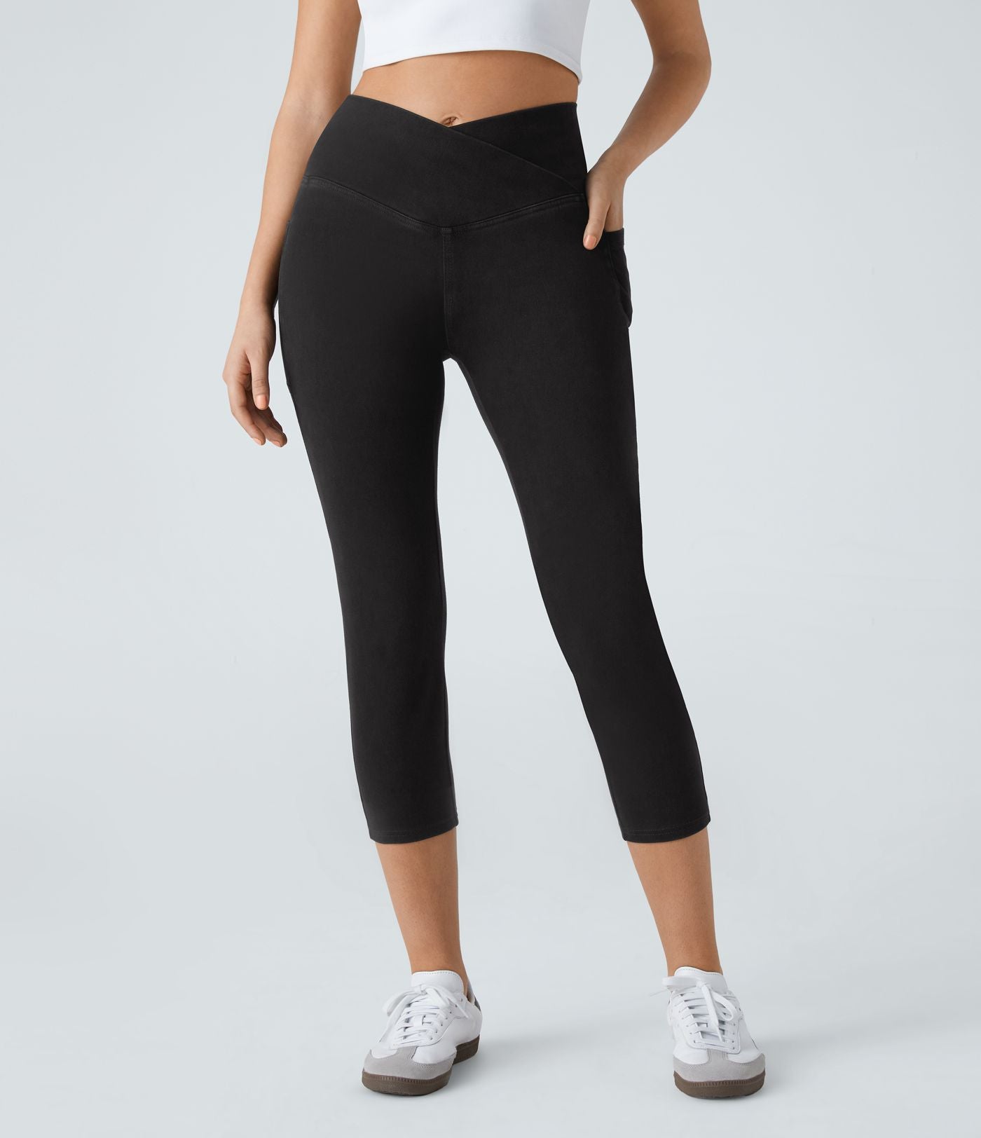 Halara Flex™ Jegging Travail Capri Tricoté Extensible Lavé Poche Latérale Croisée
