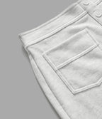Pantalon Jogging en Fleece Thermique Jambe Droite Boutons Taille Haute Plusieurs Poches