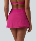 Bas de bikini 2-en-1 taille haute avec poche