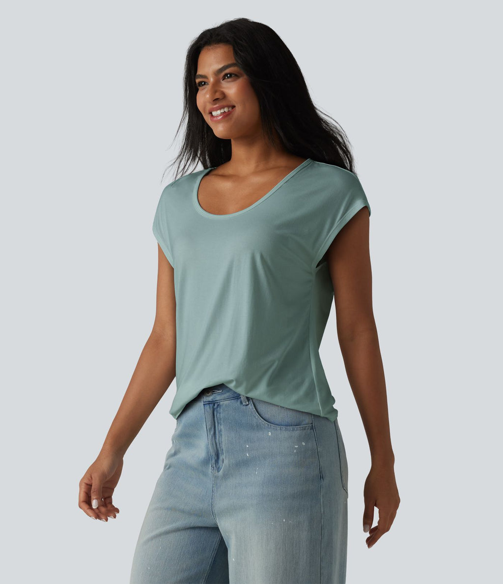 T-shirt col U manches courtes