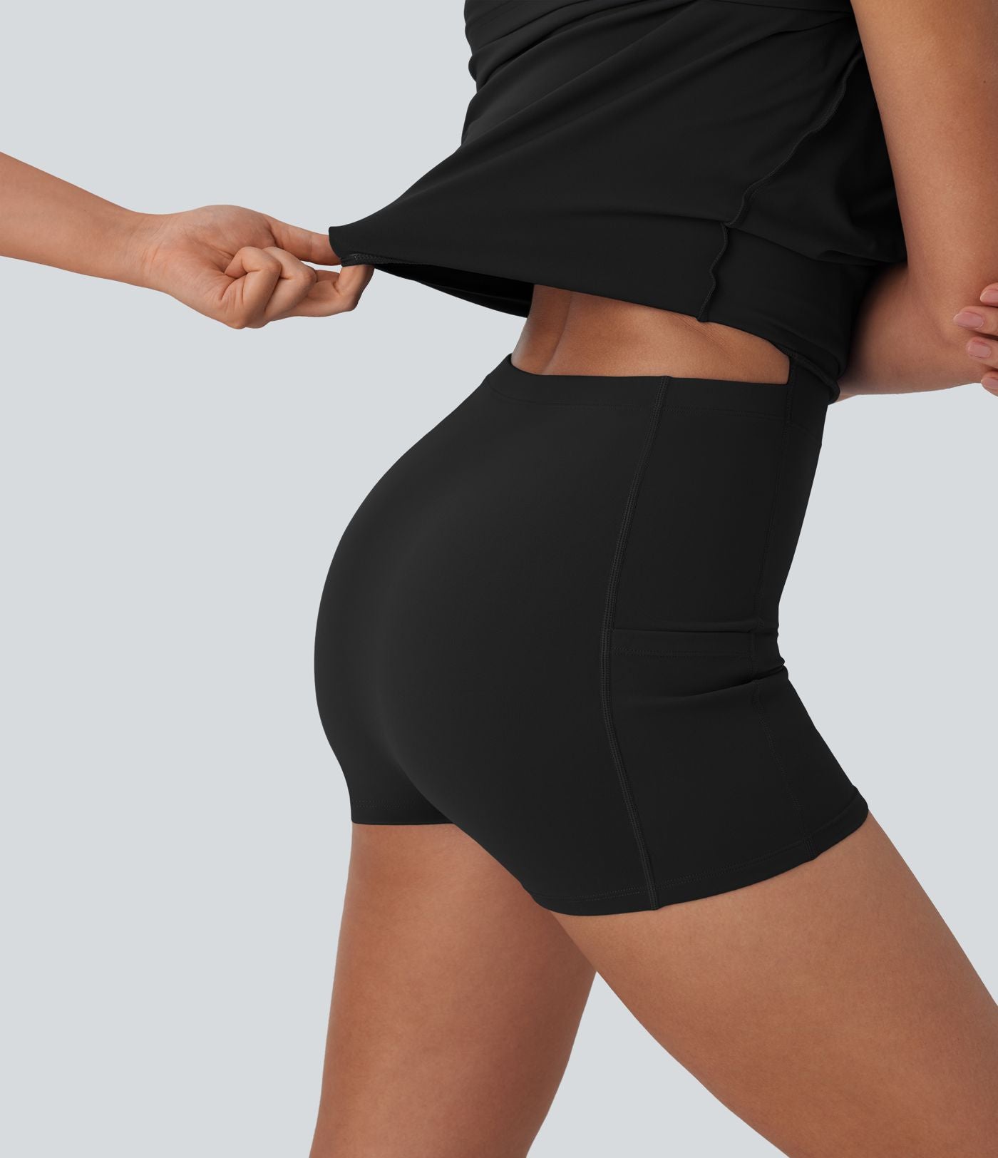 Robe de sport yoga 2-en-1 SoftlyZero™ Plush push-up coques moulées avec poches édition Easy Peasy E-G
