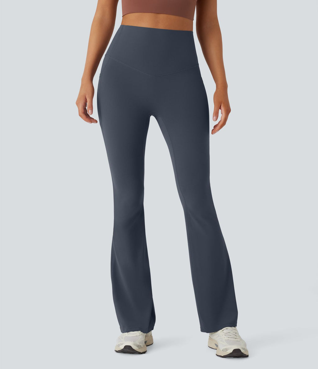 Pantalon de yoga à coupe bootcut gainant taille haute avec poches Halara UltraSculpt™