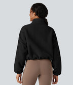 Veste d'entraînement polaire col montant fermeture éclair manches longues avec poches