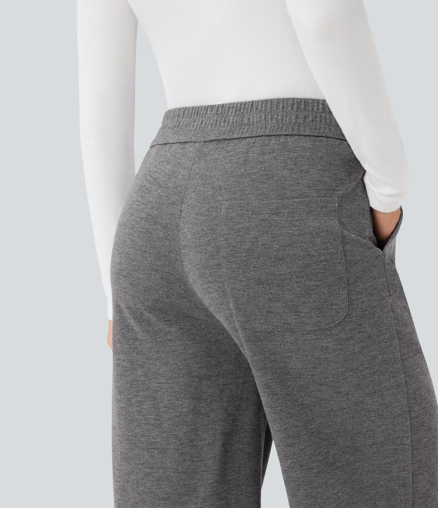Pantalon tailleur droit taille haute avec poches