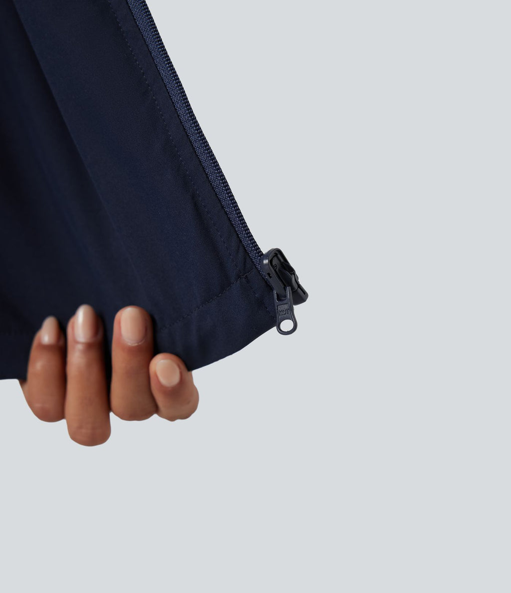 Veste polaire randonnée réversible col montant fermeture éclair manches longues avec poches (Deux looks en un)