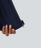 Veste polaire randonnée réversible col montant fermeture éclair manches longues avec poches (Deux looks en un)