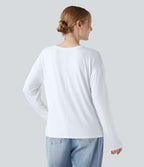 T-shirt col Henley à manches longues