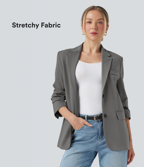Blazer de travail col cranté à manches longues DayStretch avec poches