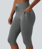 Legging de yoga Halara UltraSculpt™ chiné, taille haute, à cordon de serrage, séchage rapide, style caleçon avec poches