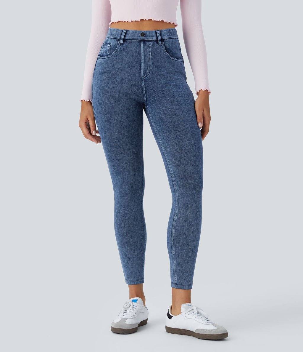 Leggings 7/8 de travail en denim taille haute avec poches Halara Flex™