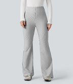 Pantalon de travail Halara Flex™ évasé à rayures, taille haute, avec poches