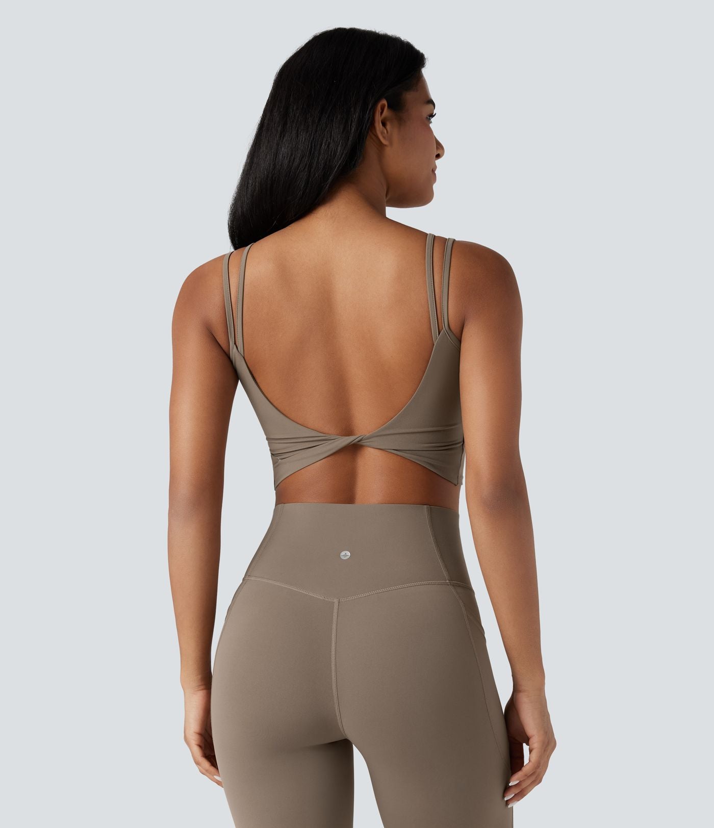 Débardeur yoga court Halara UltraSculpt™ double bretelles torsadé dos nu