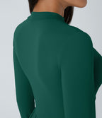 Robe longue décontractée à col montant, manches longues, plissée, avec poches latérales et coupe évasée