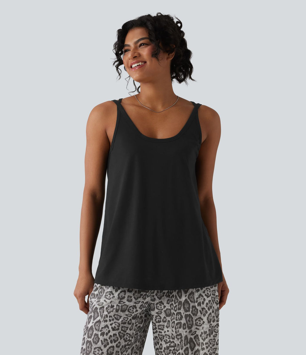 Débardeur casual col U coupe ample