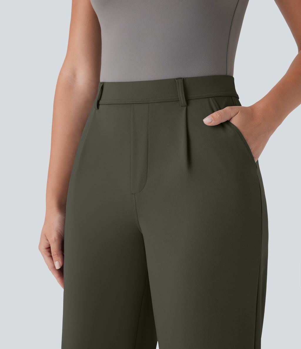 Pantalon capri de travail coupe droite taille haute Halara Flex™ DayStretch avec poches latérales