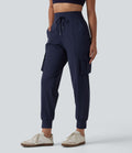 Jogging cargo décontracté à séchage rapide effet frais InstantCool taille haute avec cordon de serrage et poches, protection solaire UPF40+