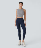 Débardeur de yoga crop top côtelé extensible respectueux de la peau
