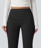 Pantalon décontracté évasé en maille pull taille basse repliable