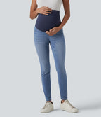 Halara Flex™ Jean skinny de maternité 7/8 taille super haute avec poches