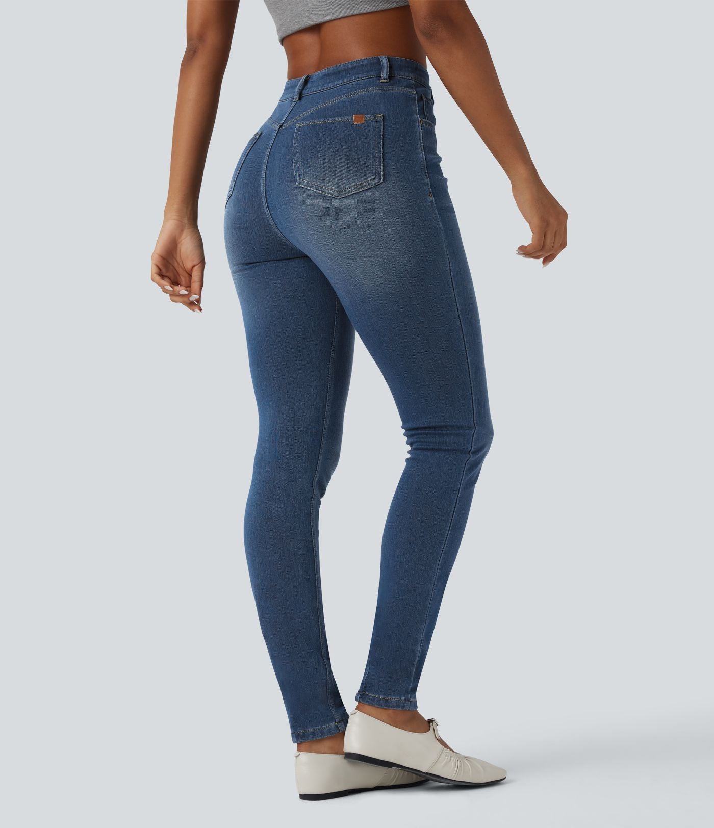 Jean ajusté décontracté Halara Flex™ taille haute avec poches