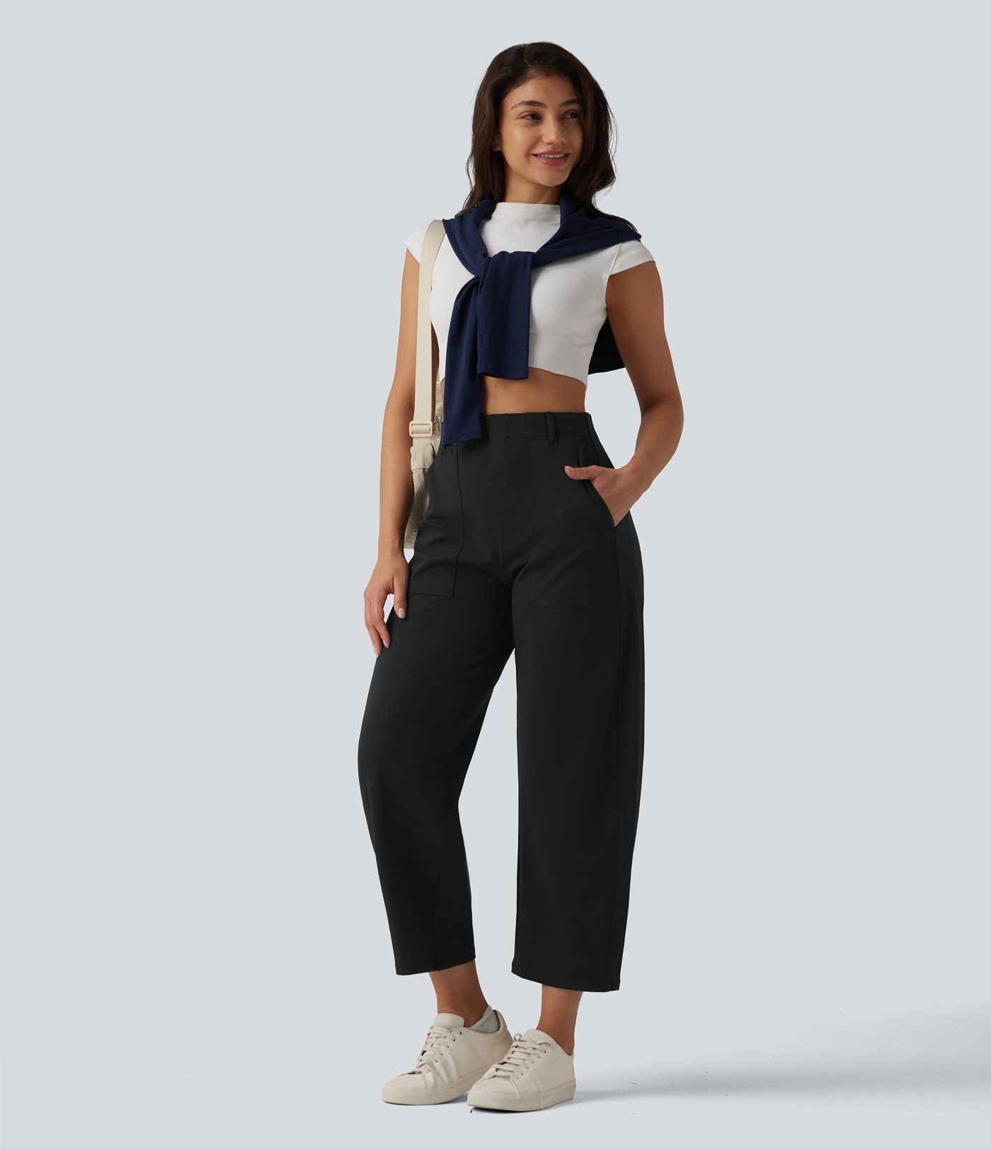 Pantalon barrel DayStretch taille haute avec poches