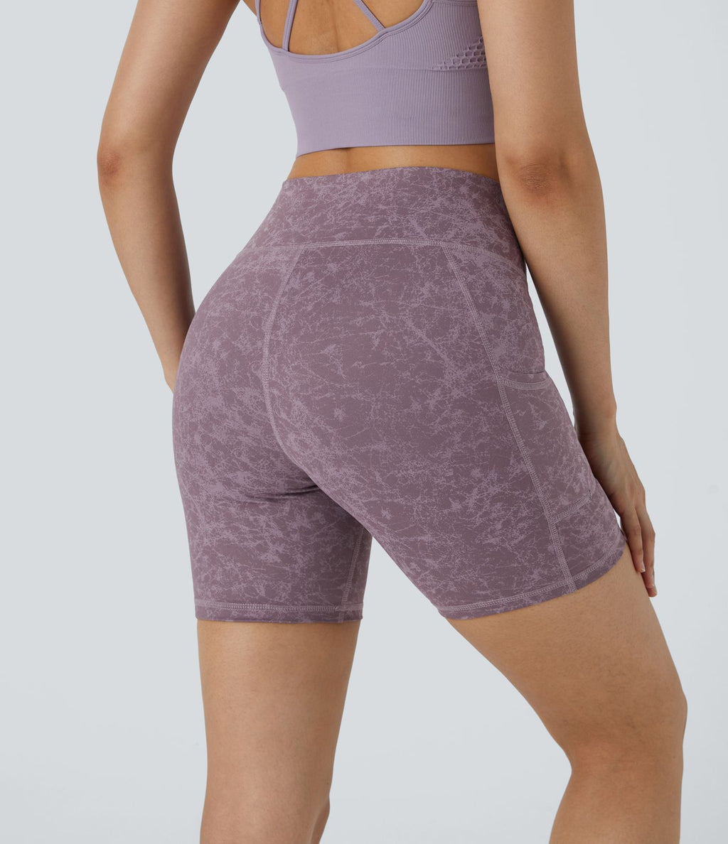Short Course Biker Yoga Taille Haute avec Poches Latérales