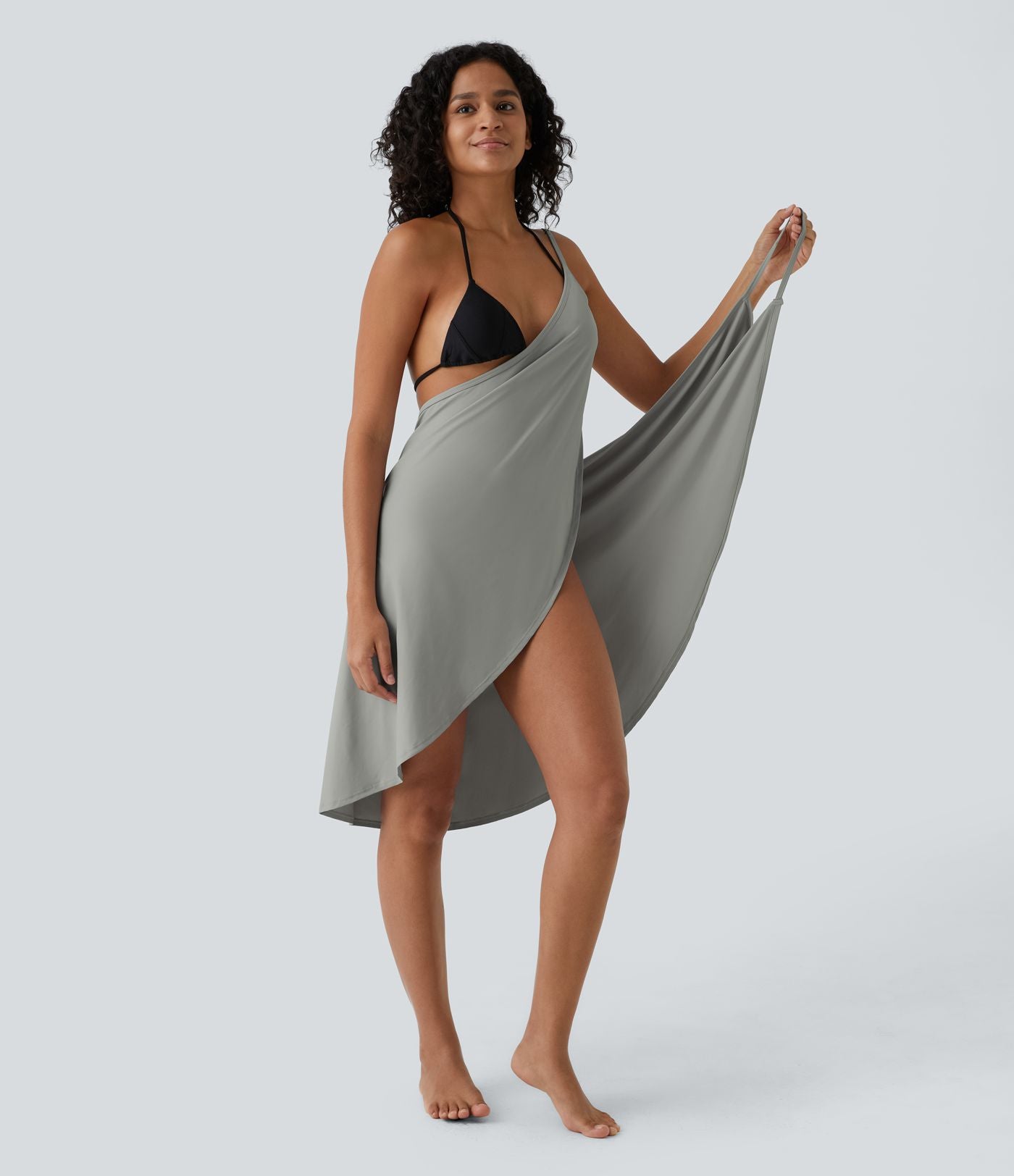 Robe de Plage Fines bretelles croisée dos nu effet portefeuille effet frais InstantCool