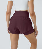 Breezeful™ Short 8,8cm Yoga Séchage Rapide 2 en 1 Taille Super Haute Ourlet Courbé Poches Latérales