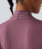 Robe de travail midi col V à manches longues avec poches