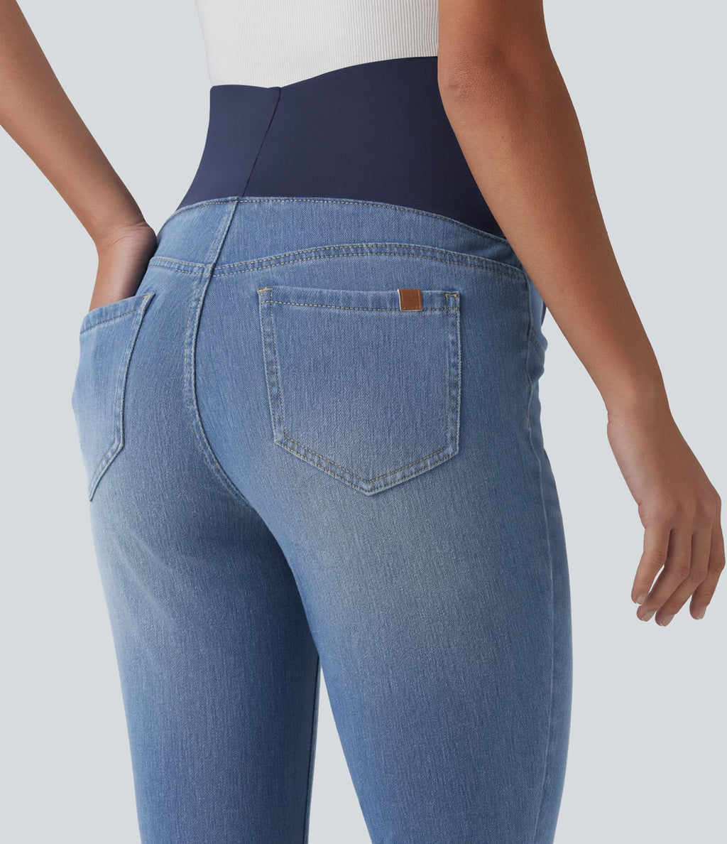 Halara Flex™ Jean skinny de maternité 7/8 taille super haute avec poches
