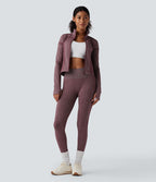Veste de yoga chaude OneForm Seamless Flow col montant zippée à manches longues avec passage de pouce
