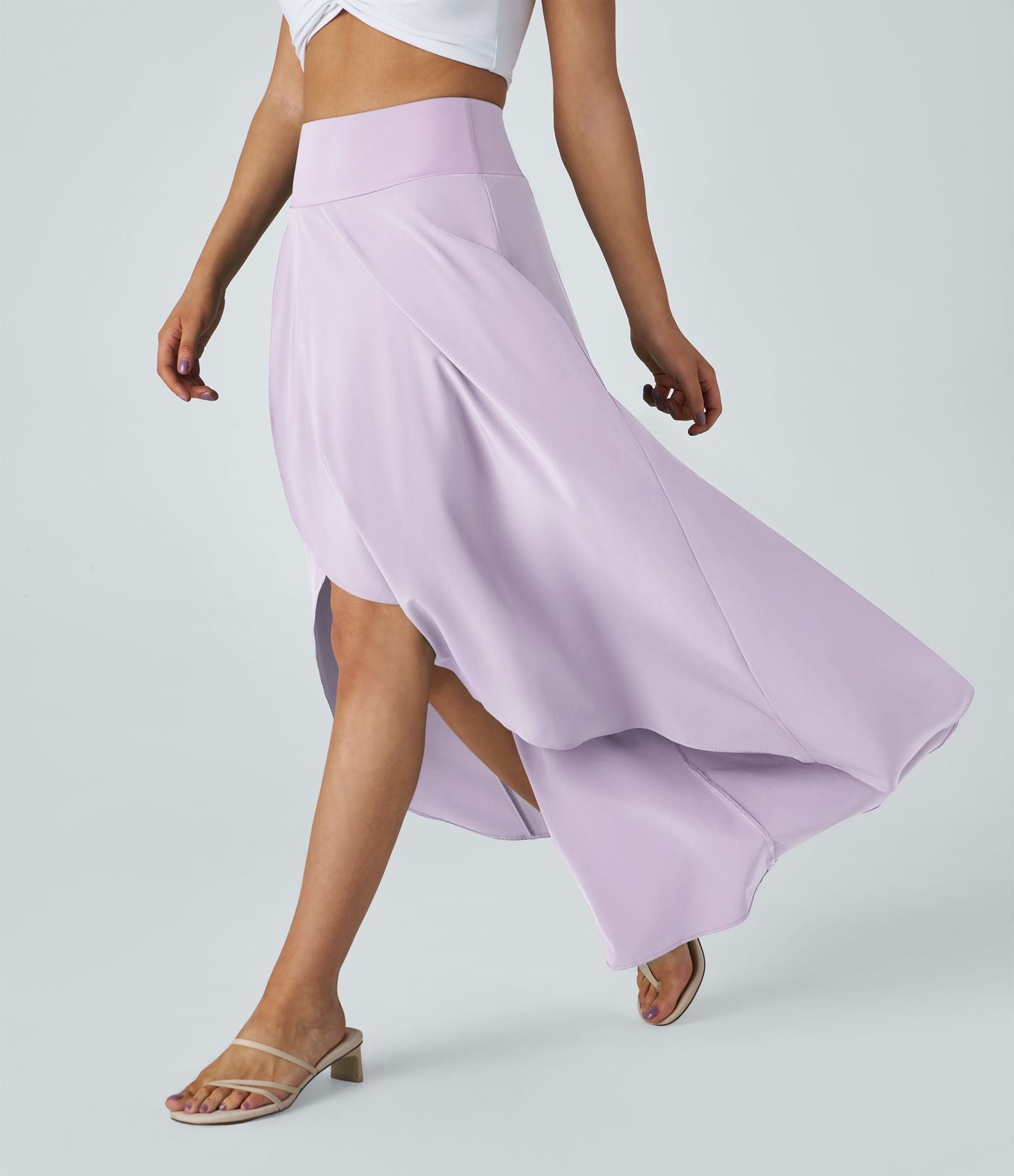 Jupe Longue Casual Breezeful™ Taille Haute à Volants 2en1 Fluide Sèchement Rapide Quotidien Maxi