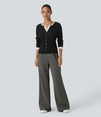Pantalon tailleur évasé taille haute Halara Flex™ DayStretch avec poches