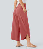 Pantalon fluide resort Breezeful™ à séchage rapide, coupe fendue et effet ventre plat