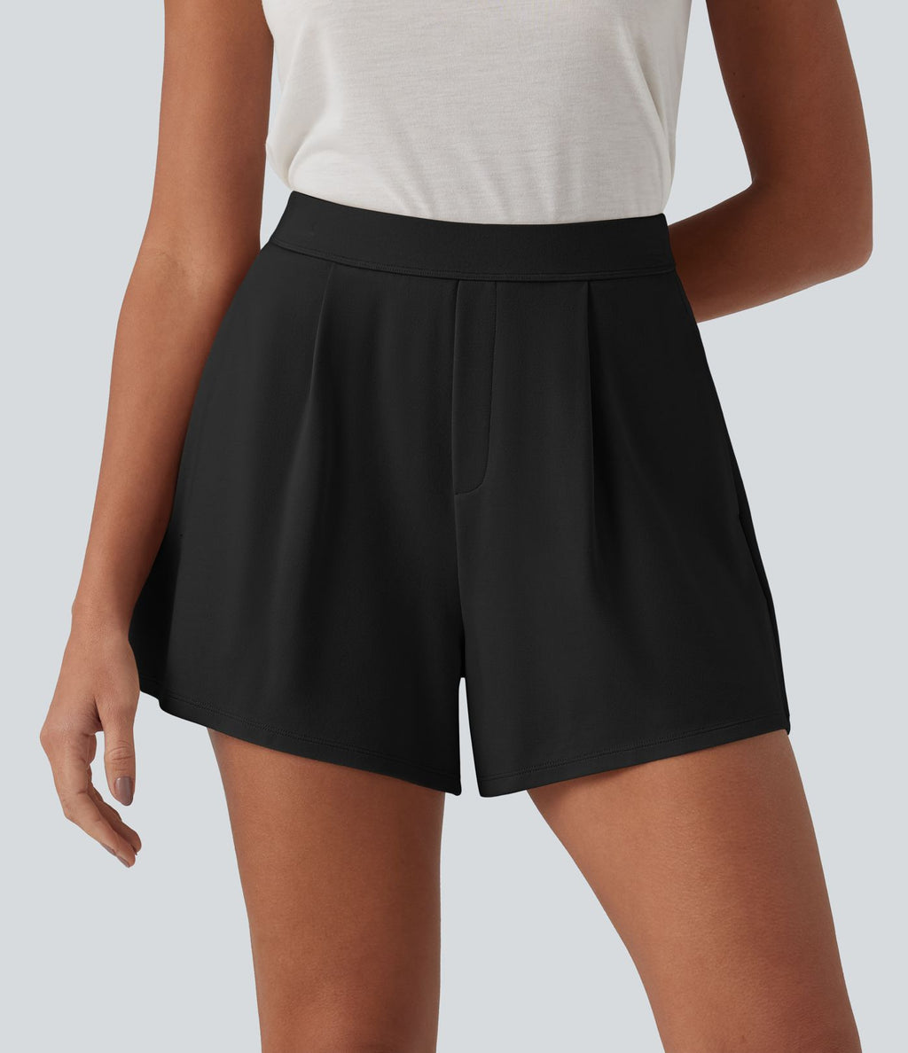 Short tailleur taille haute avec poches