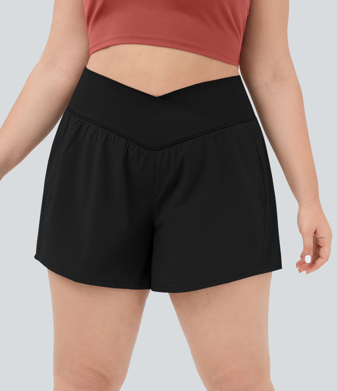 Breezeful™ Short 11,3cm De Yoga 2 En 1 Taille Haute Avec Poche Latérale Croisée Et Séchage Rapide