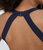 Breezeful™ Combinaison Yoga Fluide Sans Manches Dos Nu Découpée et Torsadée avec Poches Latérales Séchage Rapide