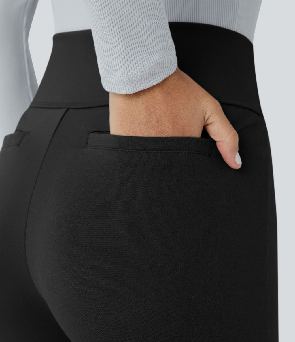 Pantalon tailleur taille haute avec poches décoratives Halara Flex™