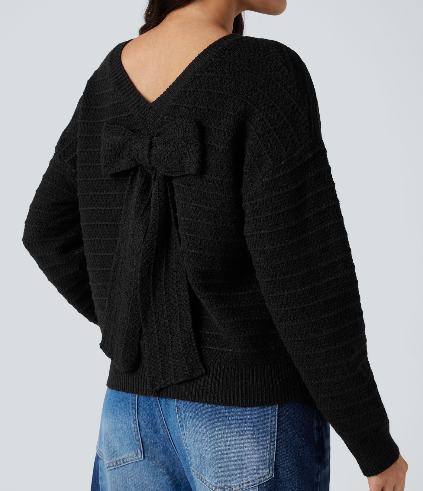 Pull tailleur liens dans le dos manches longues